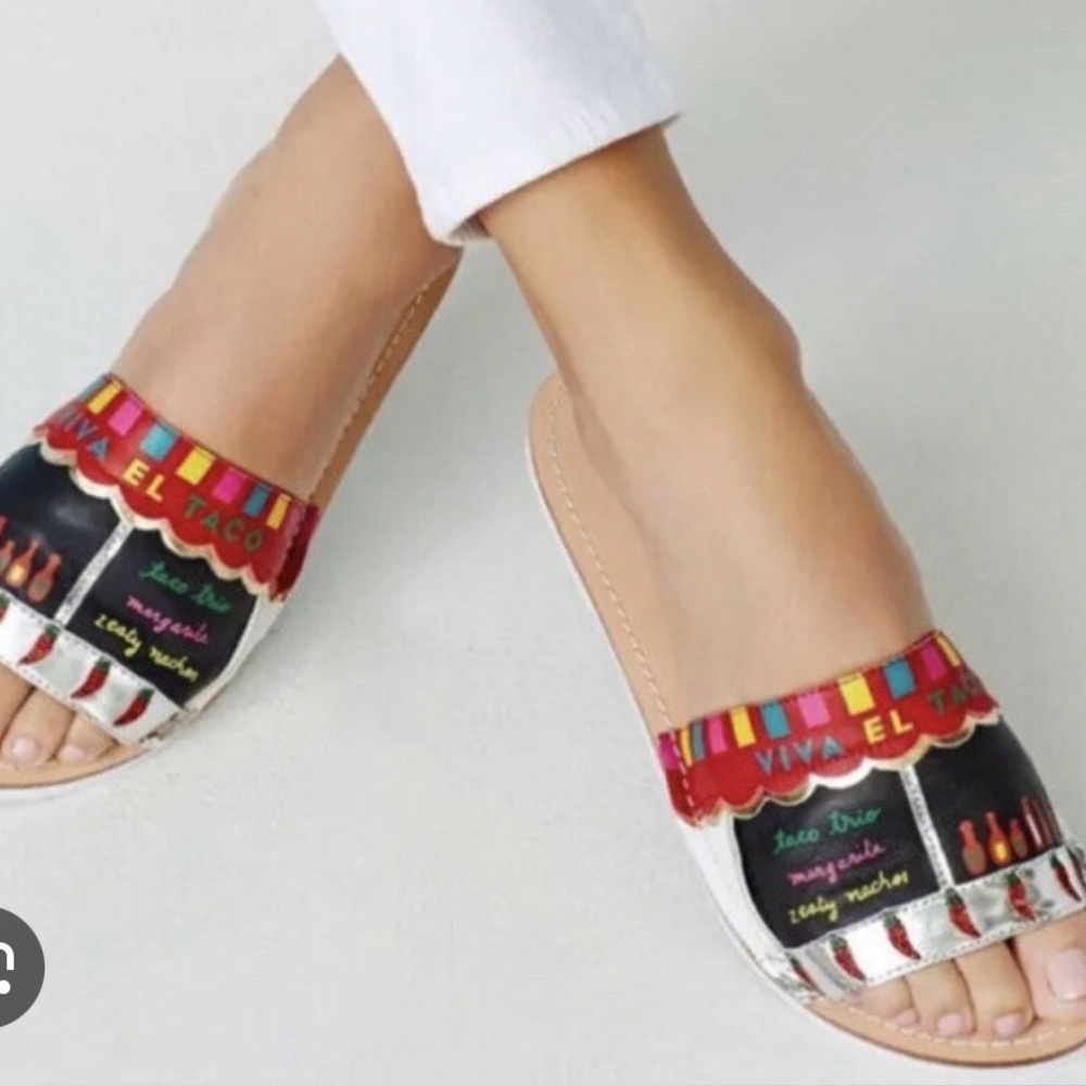 kate spade Multicolor 'Viva El Taco' Slide Sandals
 Sandals size 7